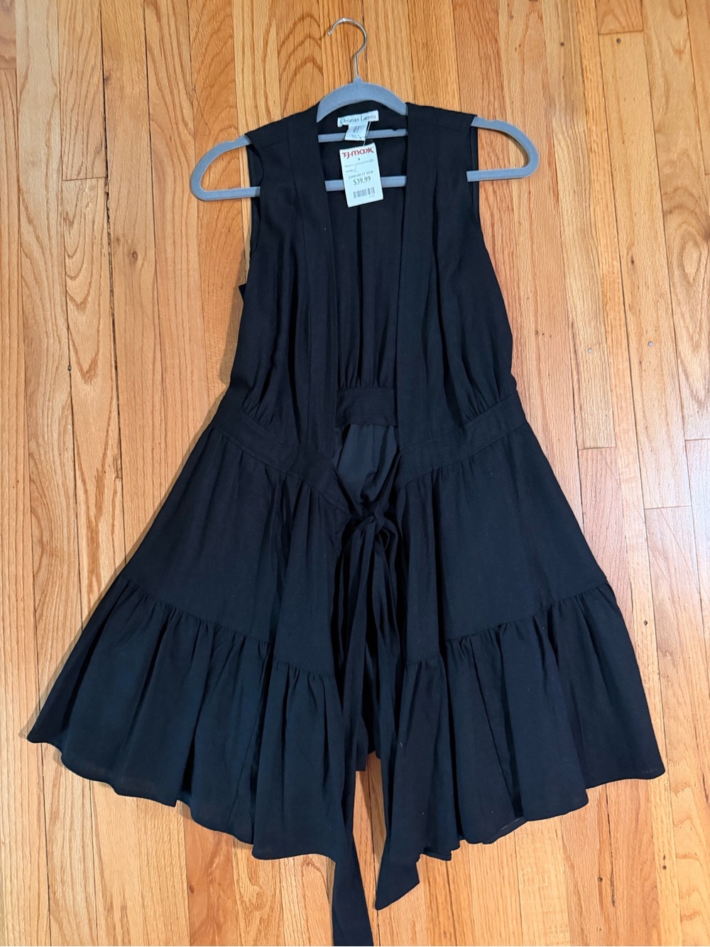 Christian Lacroix Black Tiered Midi Dress